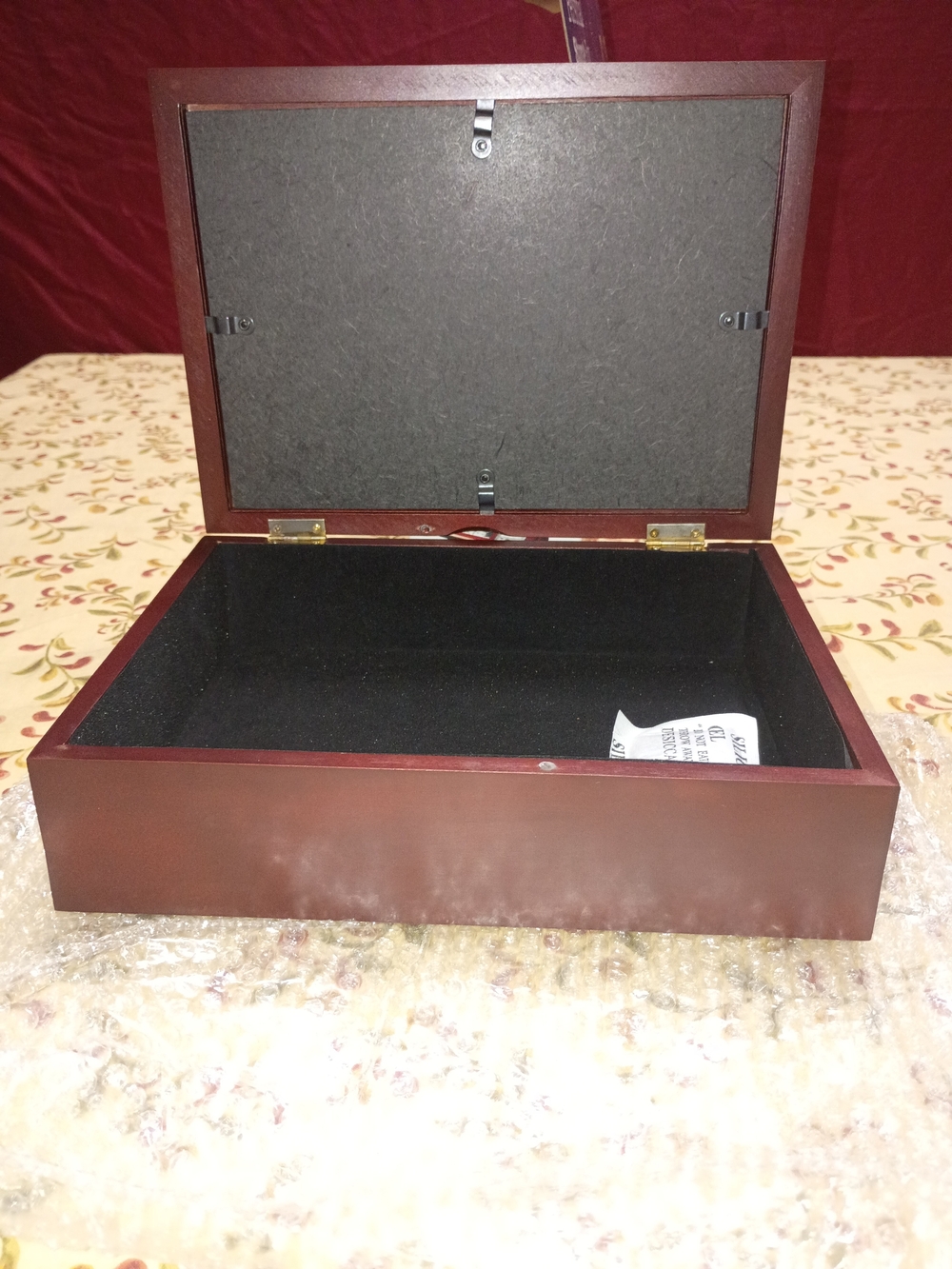 Wooden Jewelry Storage Box - Dark Cherry Finish